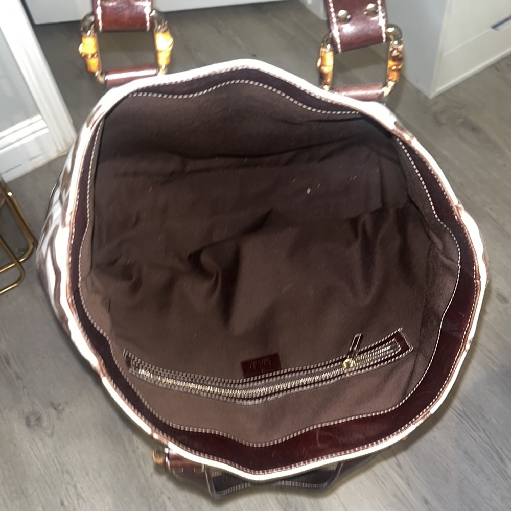 Like new Gucci Bamboo Tote Horsebit Print Canvas​ - Picture 6 of 9